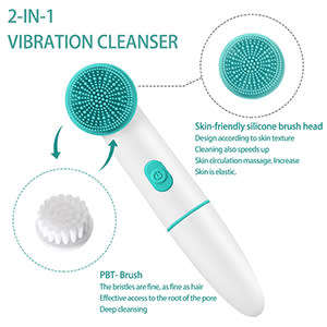 Electric Facial Cleansing Brush Silicone Rotating Face Brush Deep Cleaning Skin