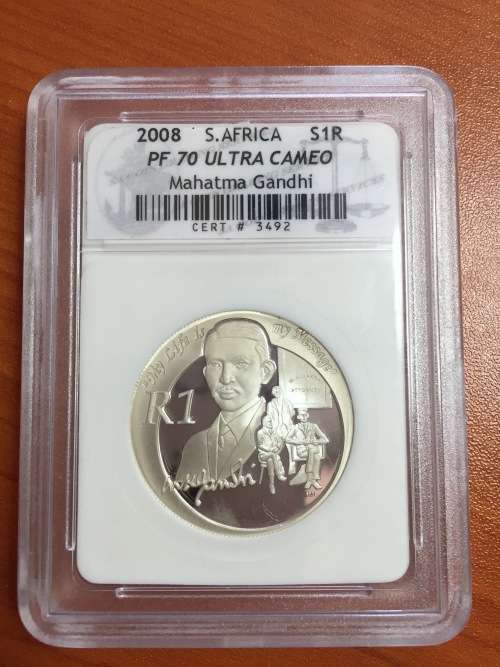 PF70 ULTRA CAMEO Mahatma Gandhi S1R Coin