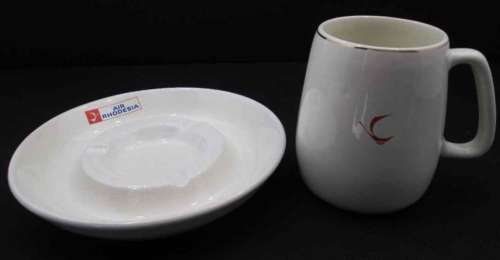 Air Rhodesia Ceramic Tankard (Height 12cm) + Ashtray (Diameter 20cm)
