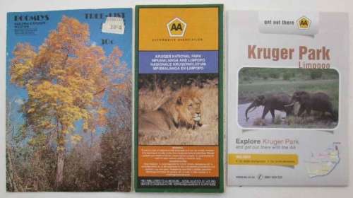 AA Kruger National Park Mpumalanga And Limpopo Map, AA Kruger Park Limpopo & Kruger Tree List