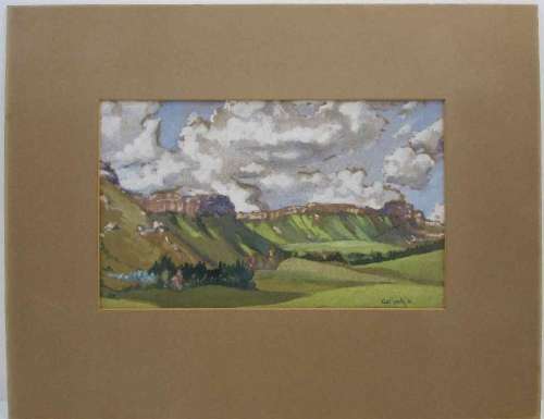 Lovely Original Watercolour Framed In Board, 1946 - Picture Size: 22,5cm/13,5cm