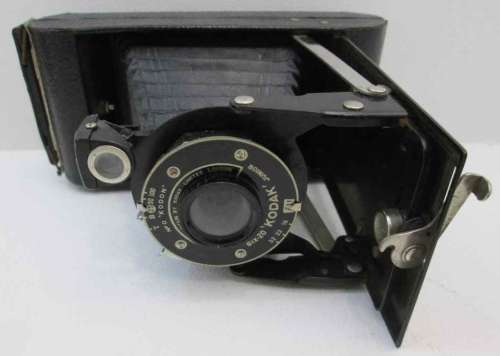 Vintage Folding Six-20 Kodak Junior Camera Used In WWII -Original Military Case, Very Good Condition