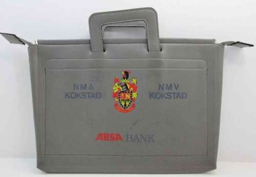 NMA/NMV Kokstad ABSA Bank - Vintage Promotional Zip-Up Leatherette Folder - 40cm/29cm