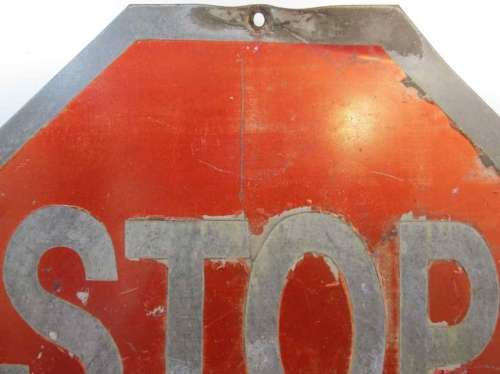Vintage Metal Stop Sign - 60cm/60cm