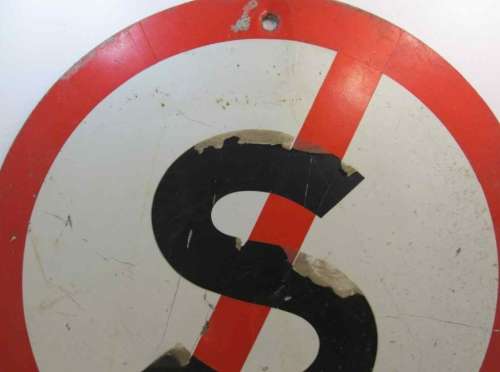 Vintage Metal No Stopping Sign - Diameter 60cm
