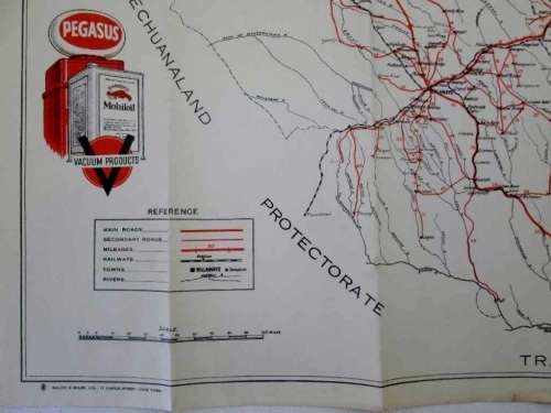 Pegasus/Mobiloil Road Map Of Southern Rhodesia - 56cm/50cm (Galvin & Sales, Ltd)