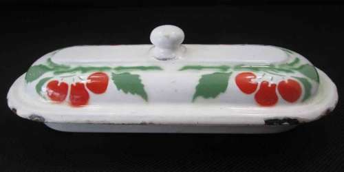 Vintage Enamel Soapdish With Lid! - 20,5cm/8,5cm/6,5cm
