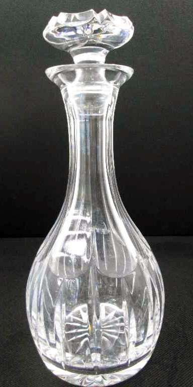 Stunning Heavy Cut Glass Decanter - Height 27cm