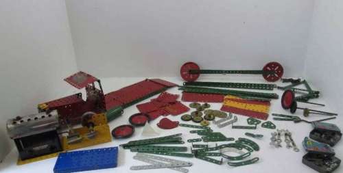 Meccano Joblot Including c1970's Meccano Steam Engine - 100+ Pieces