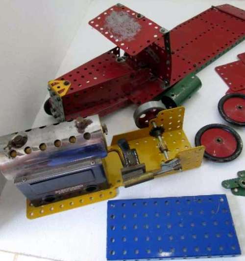 Meccano Joblot Including c1970's Meccano Steam Engine - 100+ Pieces