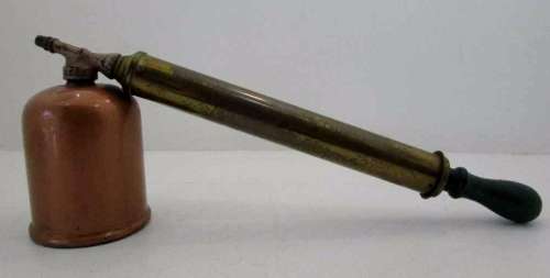 Vintage c1930's Rega Copper & Brass Manual Pump Bug Sprayer With Wooden Handle - Length 40cm
