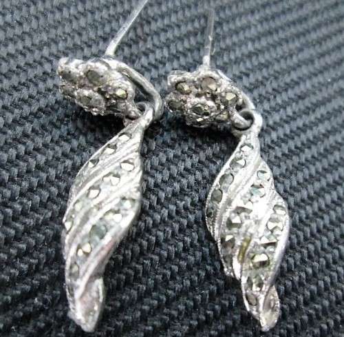 Vintage Marcasite Earrings - 2,8cm/0,8cm