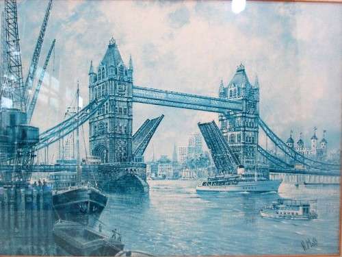 Quality H Moss Print Framed Behind Glass - Total Size 40cm/32cm