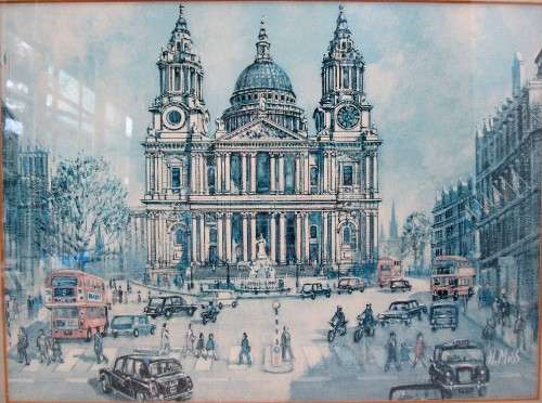 Quality H Moss Print Framed Behind Glass - Total Size 40cm/32cm