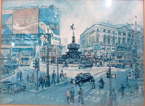 Quality H Moss Print Framed Behind Glass - Total Size 40cm/32cm