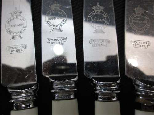5X Faux Bone Handled Made In Sheffield, England Butter Knives