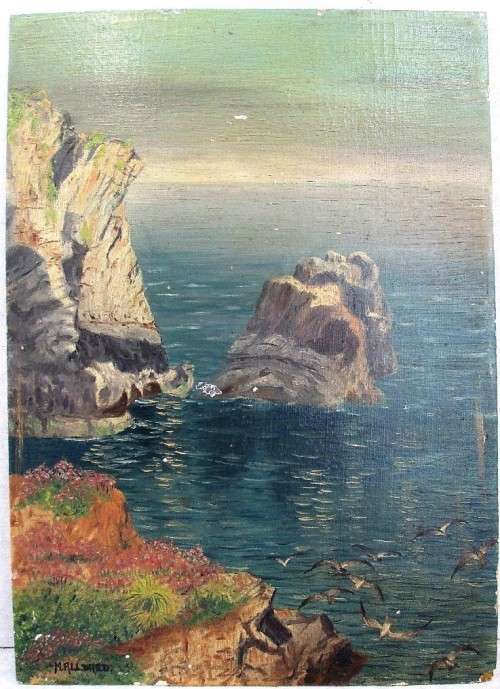 Very Old Oil Painting - M Alldred - 35cm/25cm