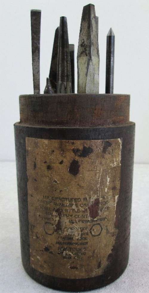 Metal Container With Tools - Container: 19cm/8,5cm