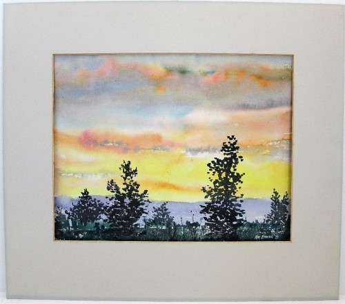 Lovely Ken Etberg Watercolour Painting Framed In Cardboard - Painting Size: 27cm/21cm