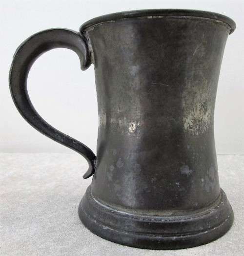 Glass Bottomed (Inscribed The 19th Hole) SS Southern Cross Souvenir Metal Mug - 13,5cm/14cm/10cm