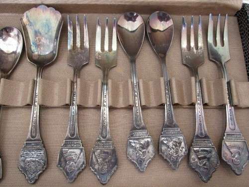 1652-1952 Jan Van Riebeeck Boxed Spoon/Fork Set - Solafabriek MJ Gerritsen NV Zeist, Nederland