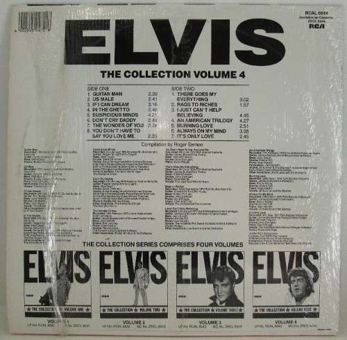 Elvis - Elvis: The Collection Vol.4 - RCA Victor, 1984 - RCAL 6044 - SA Pressing
