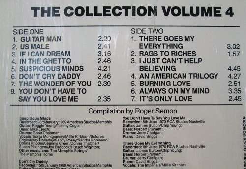 Elvis - Elvis: The Collection Vol.4 - RCA Victor, 1984 - RCAL 6044 - SA Pressing