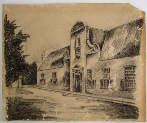Old Original Pencil Drawing -  Size 18,5cm/15,5cm