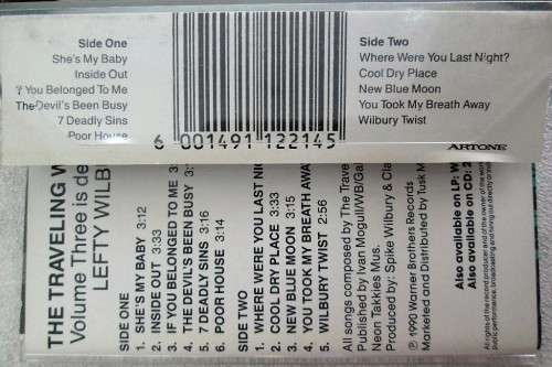 The Traveling Wilburys - Volume Three, 1990 - Cassette Tape