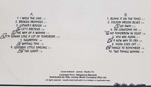 Johnny Cash & Willie Nelson - The Outlaws - Platinum DJ Series - DJPLAT R008 - SA Pressing