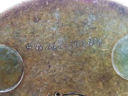 Heavy 105mm Brass Shell Casing RW242 TZ 10/80  (Pin Inside)