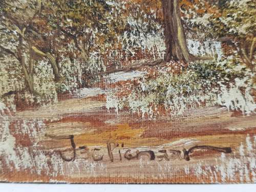 Gorgeous Original J Pienaar Miniature Oil Painting - Total Size:  20,5cm/10,5cm