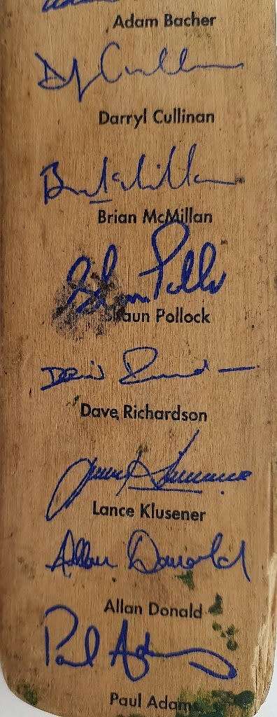 Autographed India In South Africa 1996/7 Test Series Miniature Souvenir Cricket Bat