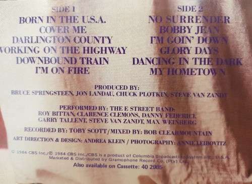 Bruce Springsteen - Born In The USA - CBS, 1984 - DNW 2985 - SA Pressing