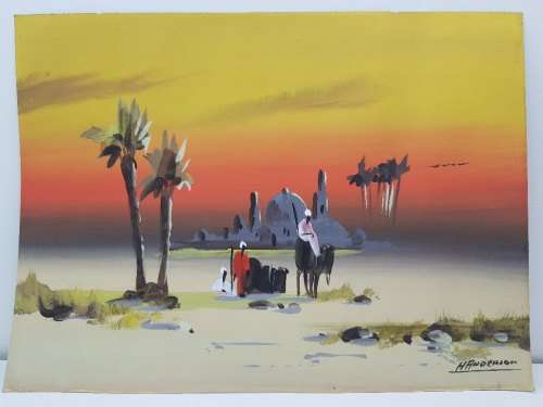 Lovely Unframed Original H Anderson Watercolour Painting - 37cm/27cm