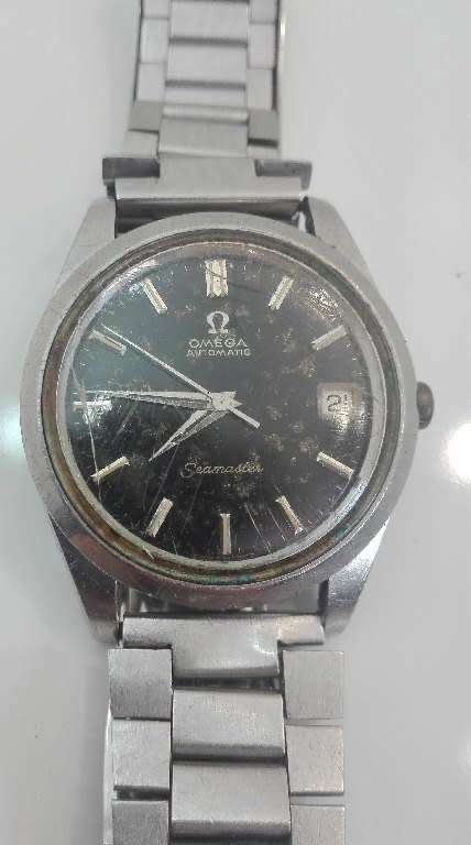 1967 Omega Automatic Seamaster Watch - Needs Glass Replaced, Some Corrosion Inside, Working
