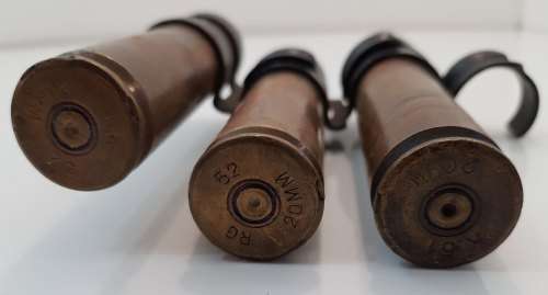 Vintage South African Military Ammunition Clip With USED Shells (RG 52 20mm)