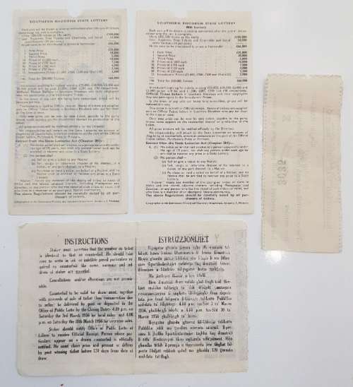 Assorted Vintage Lottery Tickets