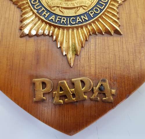 Vintage South African Police Plaque - 17cm/19cm