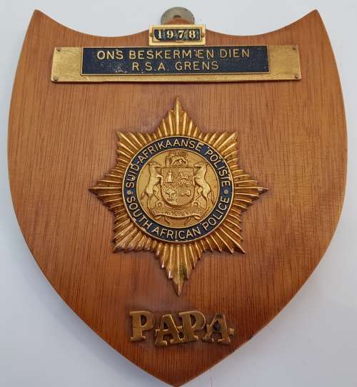 Vintage South African Police Plaque - 17cm/19cm