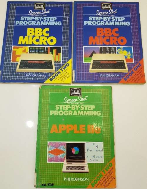 3X MML Step-By-Step Programming Books - BBC Micro Book One & Two & Apple IIe