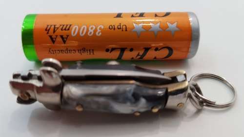 Tiny Quality Keyring Inox Folding Knife - Length Extended 7cm