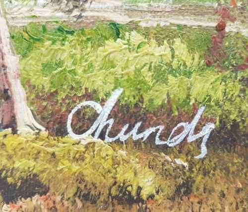 Small Original Oil Painting Pasted On Board - 26cm/21cm