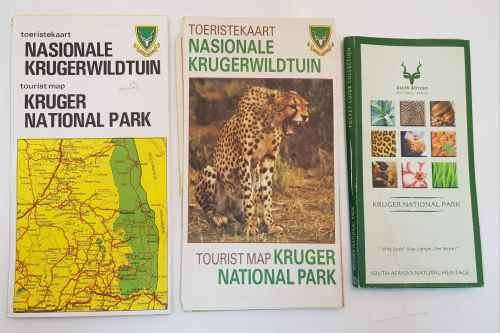 3X Old Kruger Park Maps