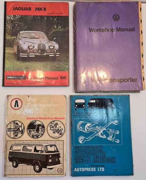 4X Workshop Manuals 3X VW Transporter 1971, 1975 and 1984, Jaguar MK II, 1969,