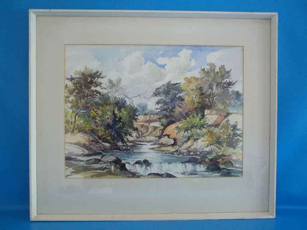 M du Toit Watercolour Framed Behind Glass - Frame Size 65cm/55cm