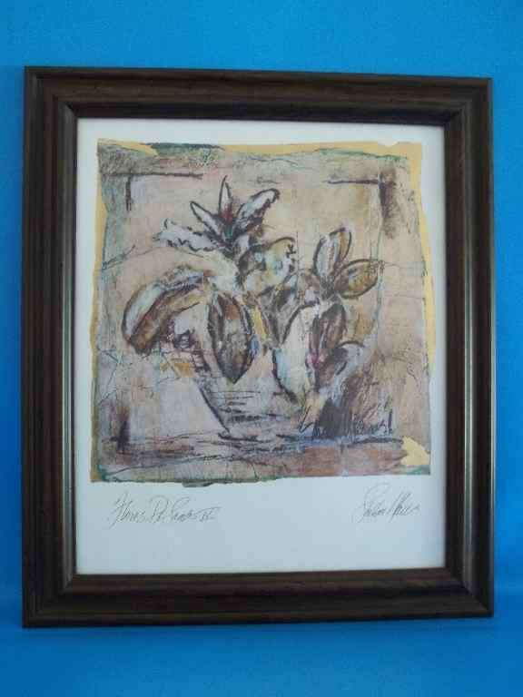 Wonderful & Striking Signed Print With Gold Foil Detail Framed Behind Glass - Frame Size 38,5cm/45cm