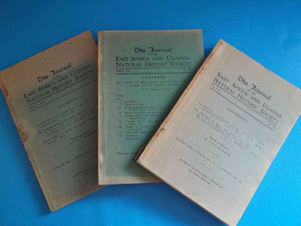 Journal Of The East Africa & Uganda Natural History Society No 27, No 26 & No 25 -1926