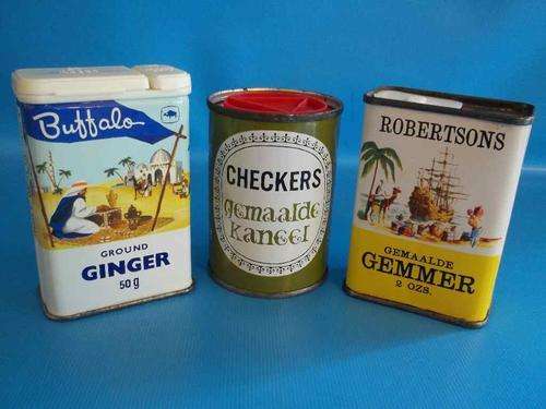 3 X Vintage Spice Tins (No Barcodes)