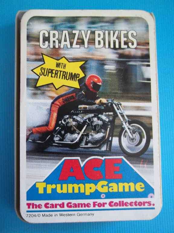 Ace Trump Game Playing Cards, Made In Western Germany: Crazy Bikes